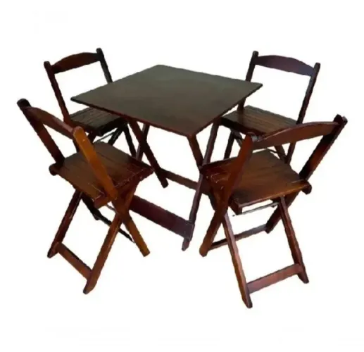 Jogo de mesa de madeira com 4 cadeiras