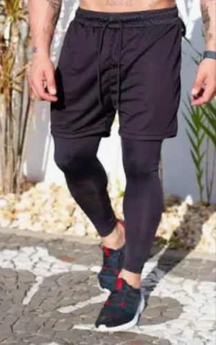 Short Mizuno com calça compressão