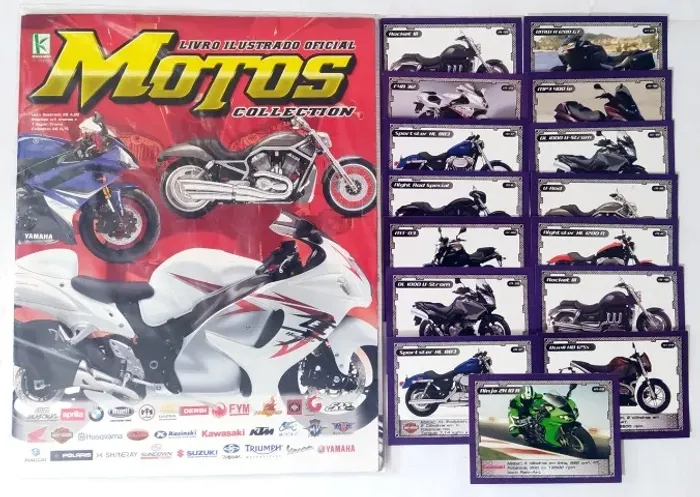 Álbum de Figurinhas Motos Collection(Incompleto) - Com 55 Cromos colados + 15 Cards - 2009