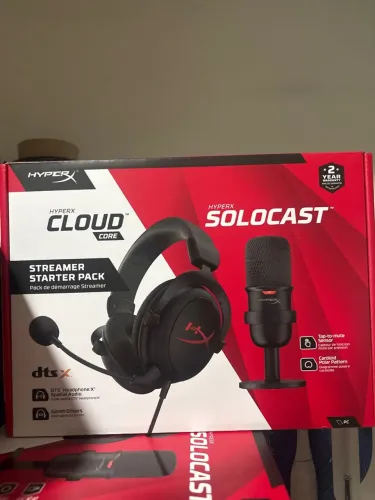 Kit hyperx microfone e headset