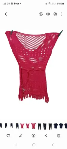 Vestido de praia vermelho lindo