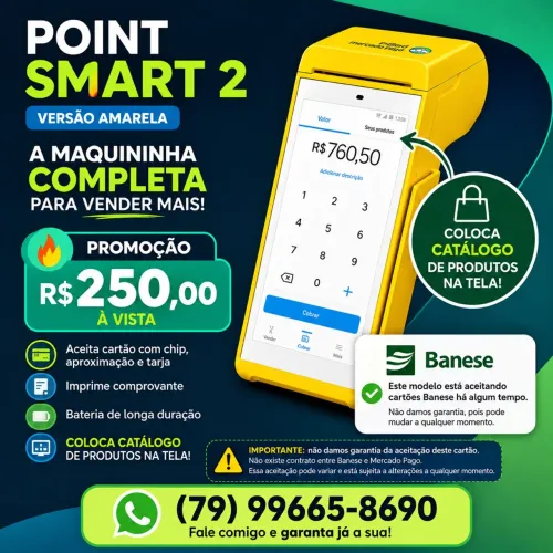 Maquininha de cartão Point Smart 2 - Mercado Pago