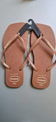 Chinelo havaianas quadrado marrom 35/36 novo