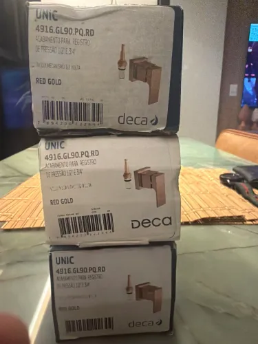 Acabamentos para registro de pressão DECA UNIC RED GOLD (novo)