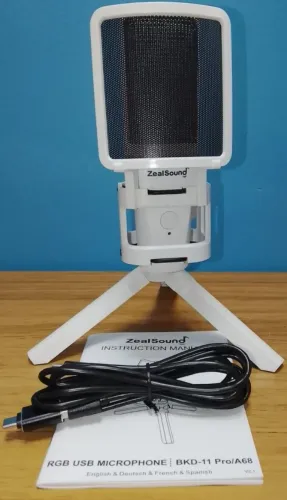 Microfoen ZealSound Branco Condensador