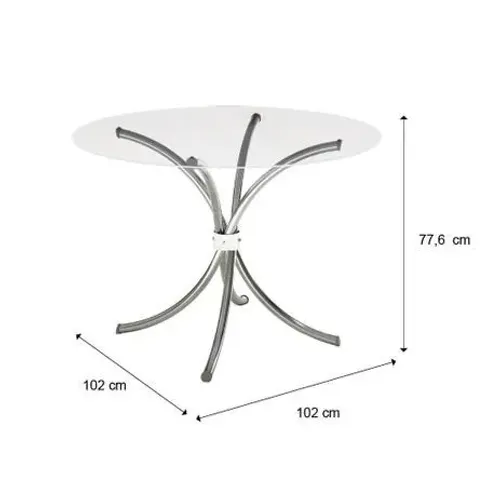 Mesa Carraro / Aço cromado com tampo 105cm