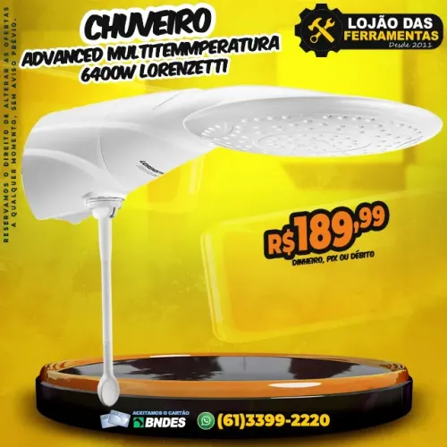 Chuveiro Advanced Multitemmperatura 6400w Lorenzetti