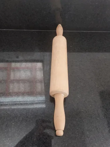 Rolo de Madeira para Abrir Massas 43cm Pizzas Pães Biscoitos