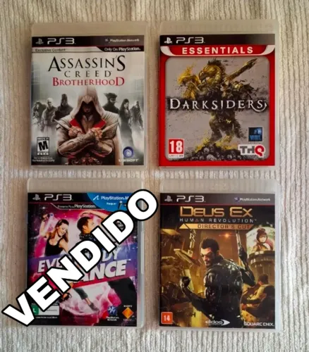 Jogos de PS3 - Darksiders, Assassin's Creed Brotherhood, Deus Ex
