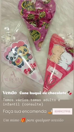 Vendo cone buquê de chocolate