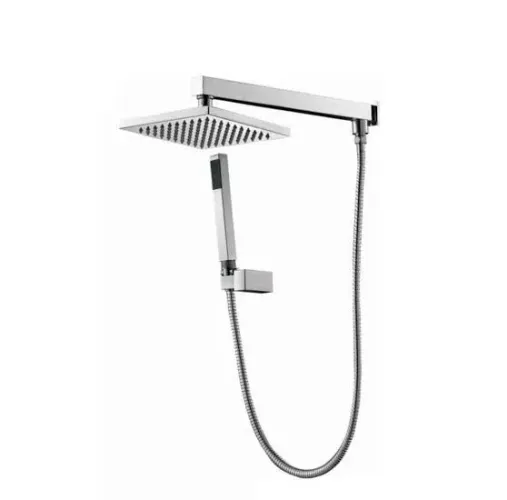 Ducha Inox quadrada com ducha de mão 