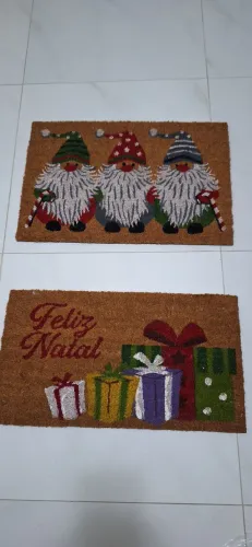 Tapetes natalinos em fibra de coco