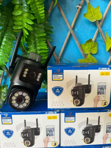 Câmera de segurança Dupla Wi-Fi Externa com Sirene e Visão Noturna