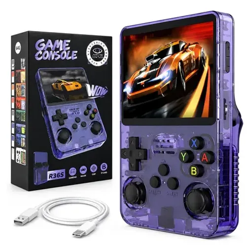 Console Portátil R36S Retrô Linux 64GB com 15000 Jogos Tela IPS 3.5