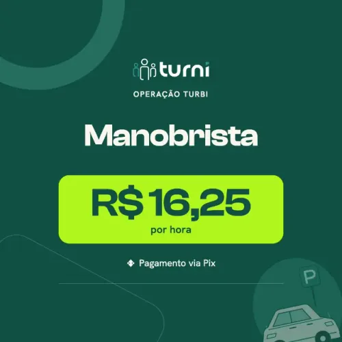 Vaga MEI: Manobrista | Pagamento no Dia Seguinte