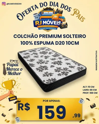 Colchão casal solteiro D 20, entrega em 24 horas