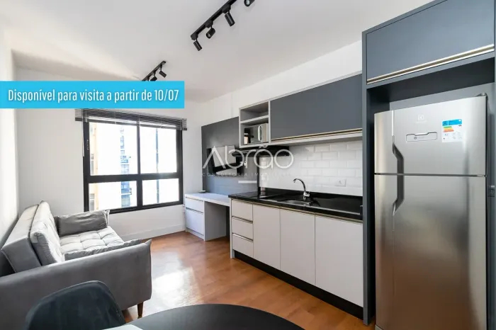 Apartamento Mobiliado com 1 Quarto para Alugar no Batel - Excelente Localização - Pronto p