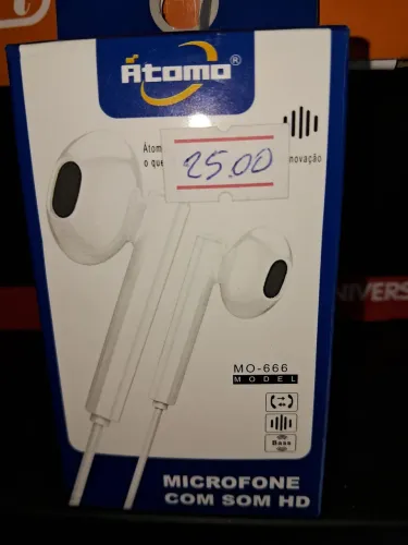 Fone de Ouvidos com fio Átomo MO-666