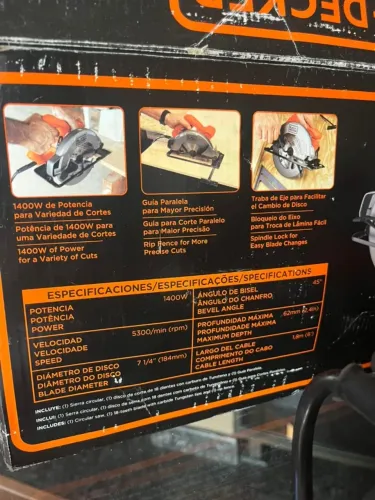 Serra Circular Black Decker 1400w mod CS1004