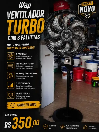Ventilador de 8 palhetas