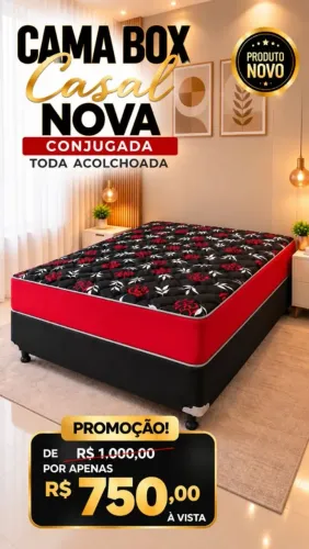 Promoção imperdível por apenas 750 Cama box casal nova conjugada toda acolchoada 