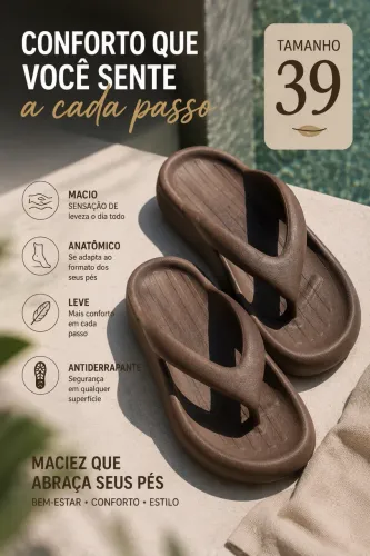 Chinelo ortopédico super confortável 39 único 