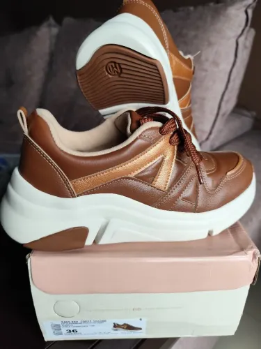 Tênis Modare Calce Fácil Feminino 36 Confortável Casual avelã bronze Liso Ultra conforto