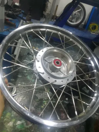 Roda traseira CG150 / CG160 instalação inclusa + lona de freio + rolamentos