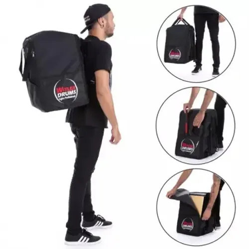 Capa Bag para Cajón Witler Drums Profissional - Mochila e Alça de Mão Usada em Bom Estado