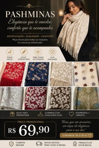 Pashminas Elegantes e Quentinhas