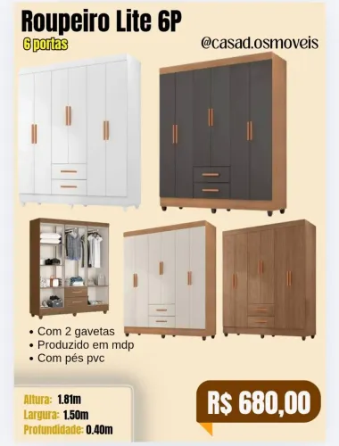 Guarda roupa 6P Lite