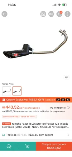Vendo escapamento Esportivo Disarsz