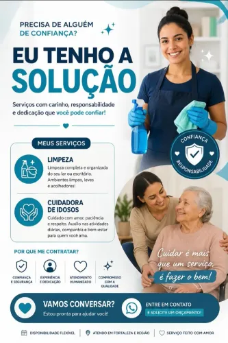 Serviços doméstico, e cuido de idosos