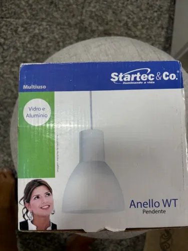 Lustre Pendente Vidro e alumínio  Startec Anello