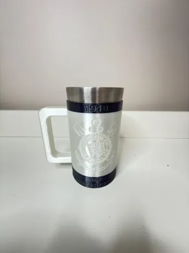 Porta copo personalizado - Corinthians. acompanha copo inox 500ml