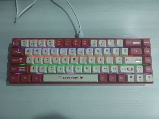 Teclado Mecânico AJAZZ AK680 65% | Red Switch | Wired USB | RGB | Anti-Ghosting