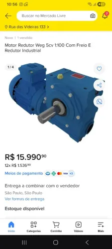 Motor industrial 5cv freio motor e redutor
