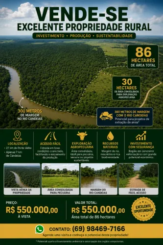 Área de 86 hectares