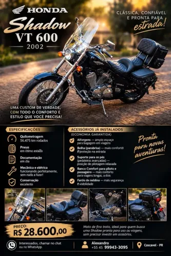 Shadow 600 - Classica pronta pra estrada 