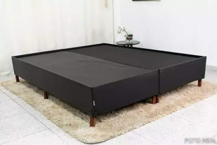 Base Box Queen 158x198 Suede Preto - Garantia de Fábrica - Entrega Rápida