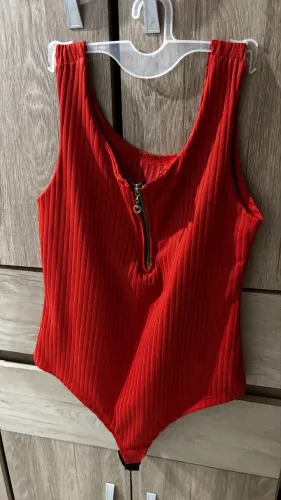 Body Canelado com Zíper 