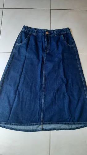 Saia jeans longa