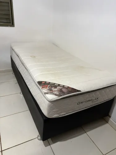 Cama box + colchão solteiro