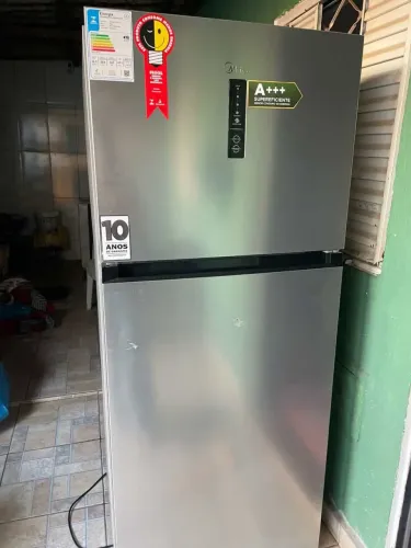 Geladeira Frost Free Duplex 411L Slim cor Inox