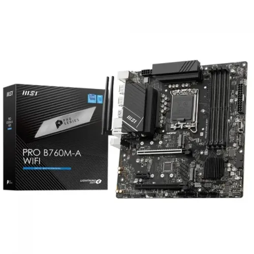 PLACA MÃE MSI PRO B760M-A WIFI, CHIPSET B760, INTEL LGA 1700, MATX, DDR5