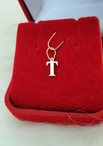 Pingente Letrinha T Ouro 18k - DESCONTO 