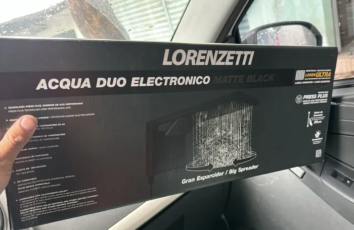 Chuveiro Acqua duo Lorenzetti Preto Fosco