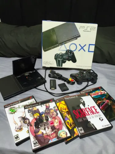 PS2 Slim - Com Leitor + Jogos