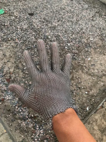 Luva malha de aço