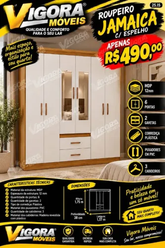 Guarda roupa com espelho